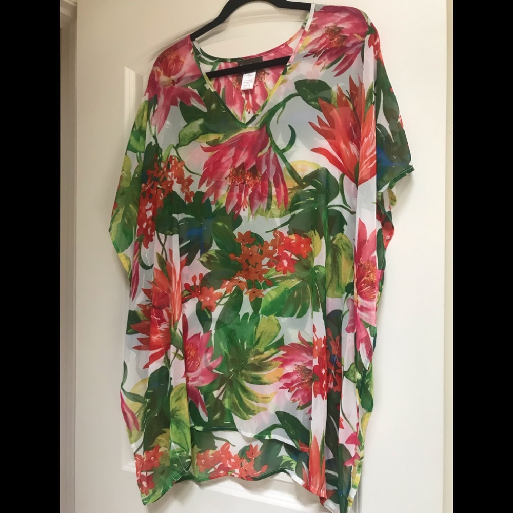 Tropical sheer Tommy Bahamas beach tunic